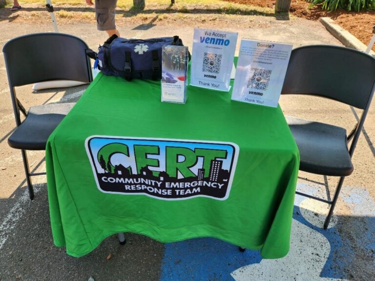 CERT Preparedness Materials on an Outreach Table