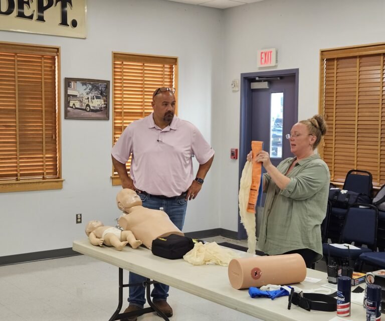 An Instructor Demonstrating a First Aid Skill